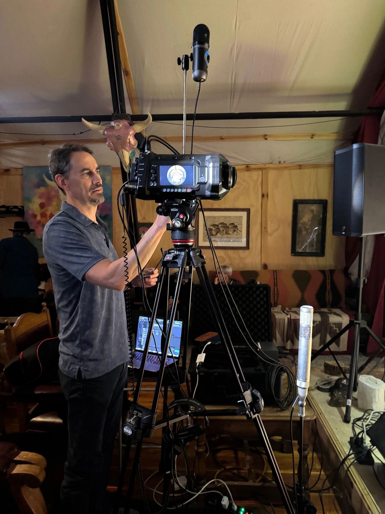Camera operator on the stage