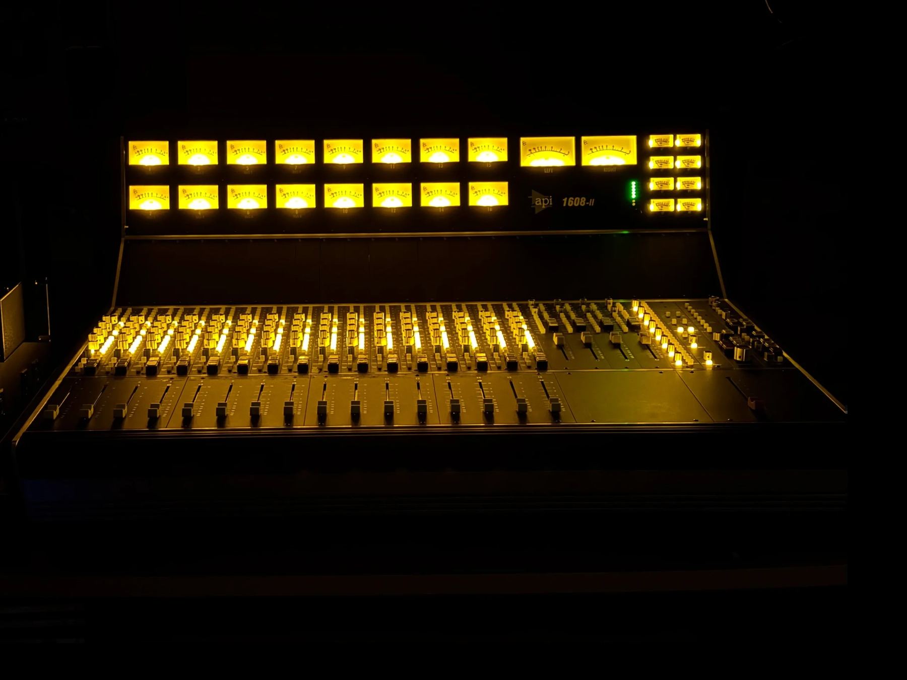 The API 1608-II console in the control room