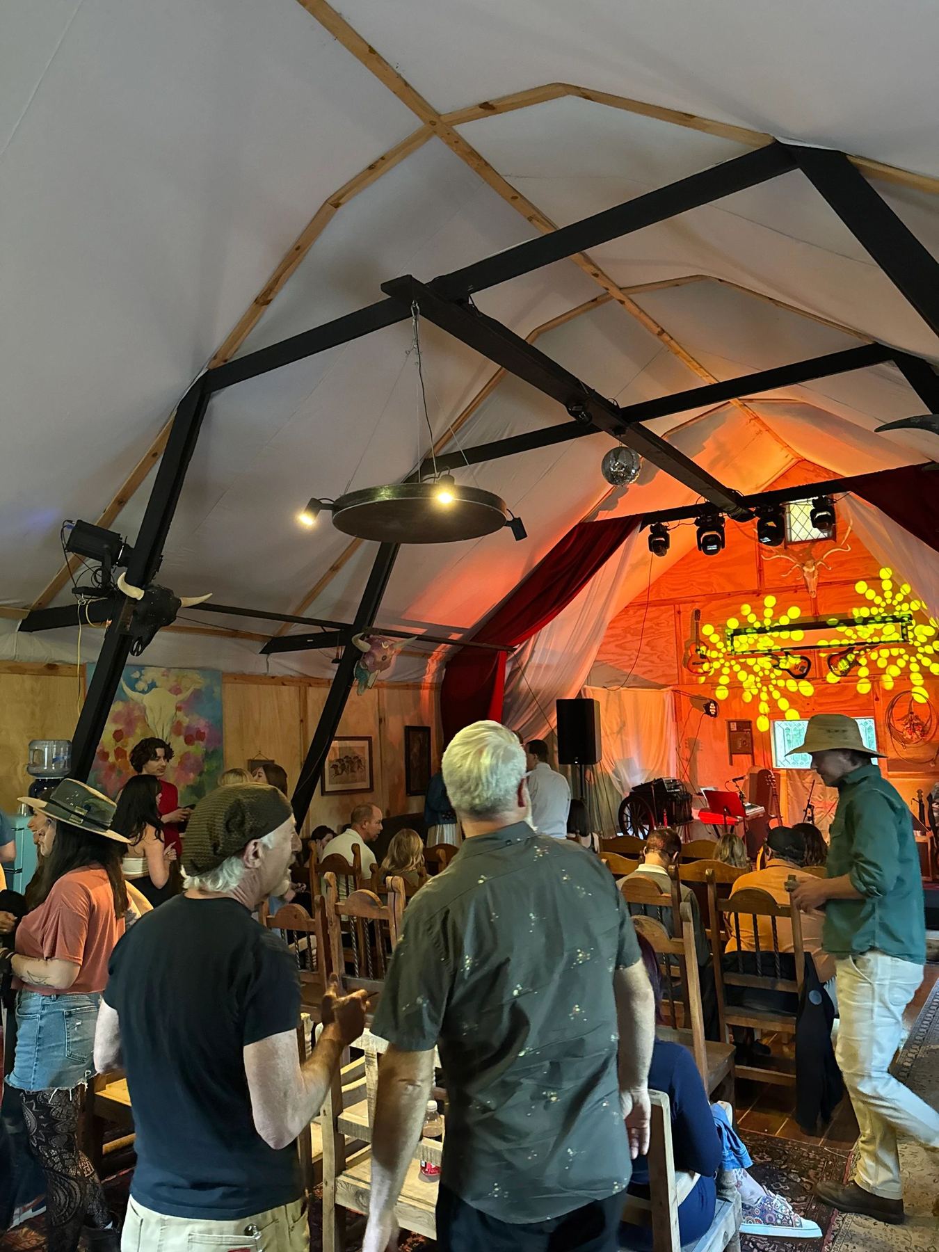 Guests in the barn during a show